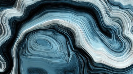 Obraz premium Abstract visual of a canyon-inspired graphic design with cascading layers of blue density, resembling a liquid avalanche, ideal for stock graphic resources and creative projects, 