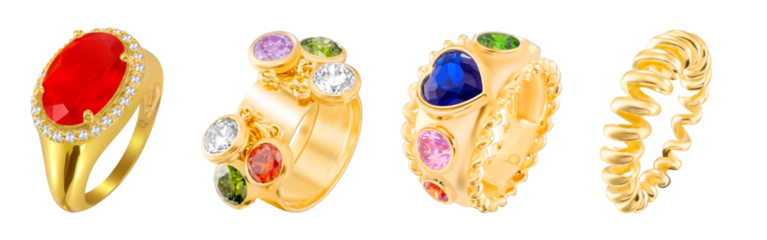 Set of colorful feathers and golden wheat ears on a white plate with fresh fruit salad for a healthy breakfast