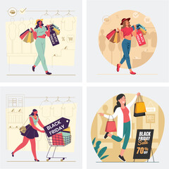 Black Friday Shopping Vector Design