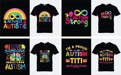 Colorful Autism Awareness TShirt Set