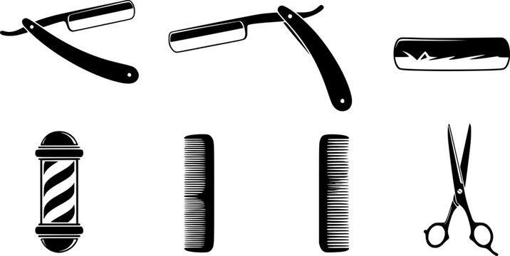 Barber razor silhouette, Straight razor silhouette, Razor, Barber razor, Barber tools, Razor silhouette, Barber razor clipart, Razor silhouettes