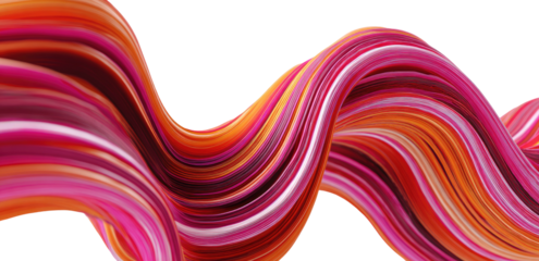 Flowing ribbon of blended warm hues against a black background