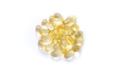 Vitamin E isolate on a white background. Selective focus.