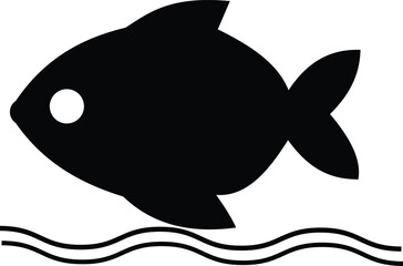 Simple Fish Black and White Graphic