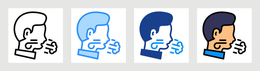 Breathing Exercises Icon Collection Set Multiple Style