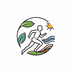 Healthy Runner Enjoying Nature and Outdoor Activities.