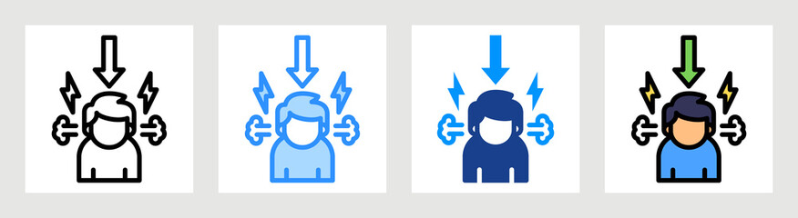 Stress Reduction Icon Collection Set Multiple Style