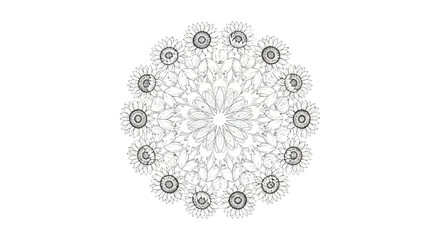 Sunflower circular design for backgrounds and artistic decorations