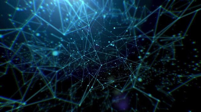 Innovation Abstract Geometric Background Plexus. Moving Abstract Decoration 3D Render . Dream Technology Loop Animation Plexus. Present day Graphic Background Business Concept. Advanced Technology