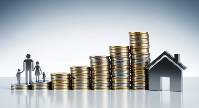 Business graph with stacked gold coins showing financial growth and wealth investment