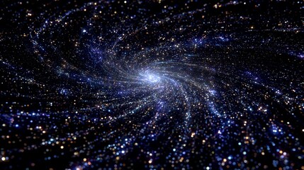 Abstract cosmic galaxy background with spiral nebula and stardust effect, ideal for wallpaper