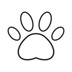 Minimalist Black Paw Print Icon for Pet and Animal Themes