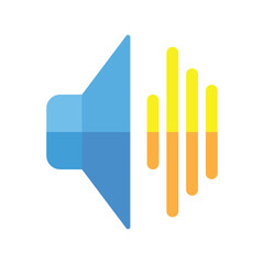 Speaker Icon with Sound Waves for Audio and Volume Control UI