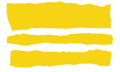 Three irregular yellow bars arranged horizontally against a black background