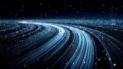 Abstract data stream visualizes information highway for digital connectivity