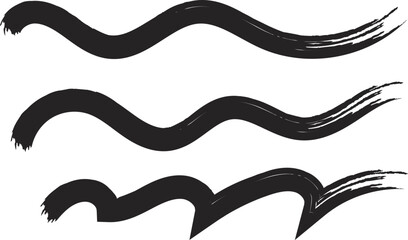 Abstract Black Brushstroke Set for Artistic and Design Use