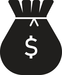 Money Bag Icon with Dollar Sign – Finance and Wealth Symbol