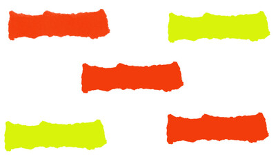 Five rectangular shapes in orange and yellow arranged on a black background