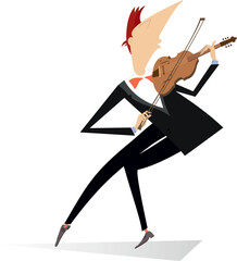 Violinist man with violin and fiddlestick. 