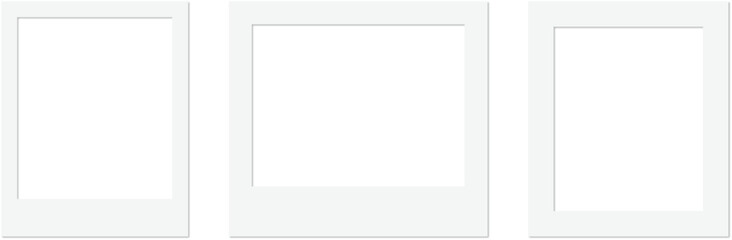 Blank Polaroid Photo Frames Isolated on Transparent Background