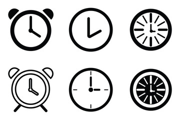 Calendar, Clock, Time & Location Icon Set – Schedule, Reminder, Event, and Time Management Vector Collection