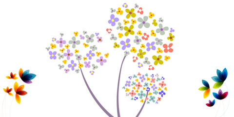 abstract colorful background. Colorful abstract floral and butterfly design for spring celebration