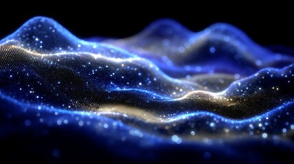 Abstract Glowing Particle Waves Background with a mesmerizing play of light and shadow creating