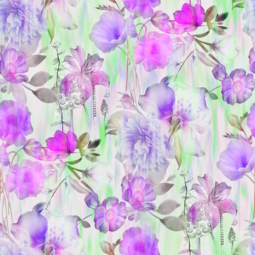 allover digital designe multi color background end very beautyful flowers

