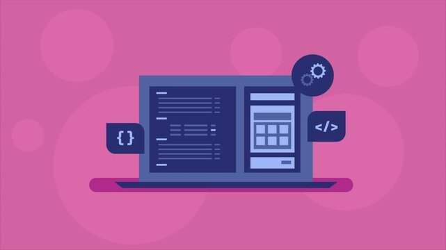 Writing code in a complier for mobile application development, testing and running application for update and debugging