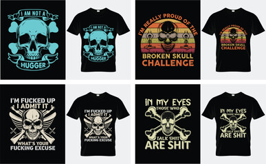 Skull Quote Graphic TShirt Design Set