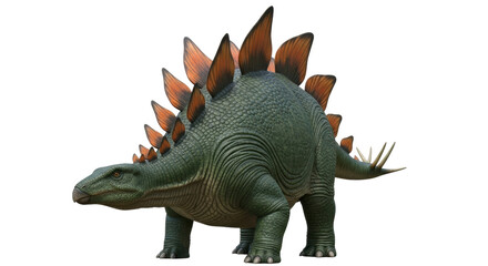 Isolated Stegosaurus dinosaur, a reptile from the late Jurassic period, no people