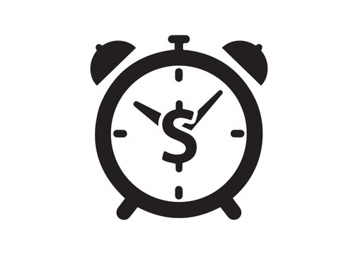 Time is money icon, Time is money silhouette vector