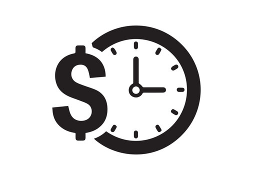Time is money icon, Time is money silhouette vector