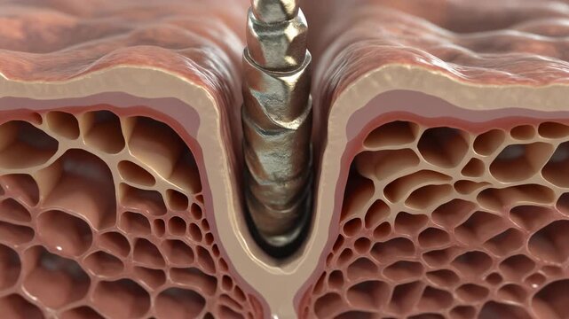 Microscopic View of Human Hair Follicle Cross-Section