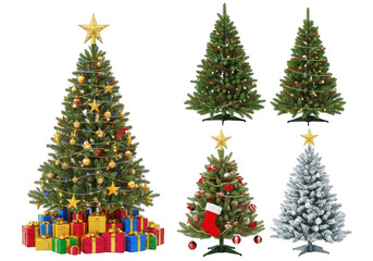 Obraz premium Collection of decorated christmas trees