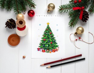 Decorated Christmas Tree for Winter Celebration