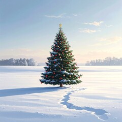 Decorated Christmas Tree for Winter Celebration