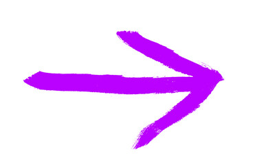 Gemalter Pfeil in lila gemalt mit einem Pinsel