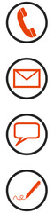 Naklejka premium 4 Web Buttons schwarz rot: Online Kontakt