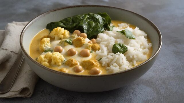 Veganes Curry mit Blumenkohl und Kichererbsen