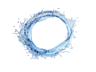 Circular splash of water