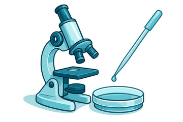 Microscope dropper and petri dish laboratory equipment set
