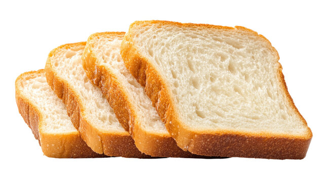 Sliced white bread loaf isolated on a transparent background