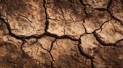 Fototapeta premium Dry cracked earth texture, natural brown tones