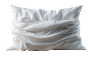 Obraz premium Soft white pillow with a crumpled texture showcasing elegant folds