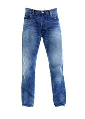 Men jeans isolated on white, front view