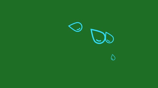Animated Crying Tears Drops Green Screen Overlay