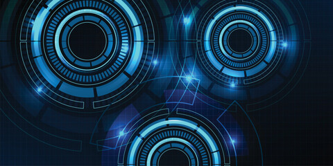 Technology blue background with circle