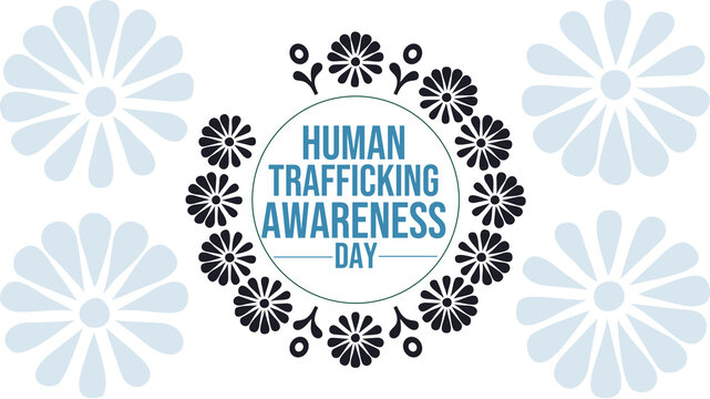 Simple and modern National Human Trafficking Awareness Day banner design on white background, perfect for awareness and prevention campaigns - Powered by Adobe
