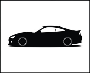 Illustration of modern sports car side view silhouette vector
